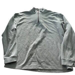 Odlo Mens Gray Striped 1/4 Zip Fleece Pullover Mock Neck Size XXL 2XL